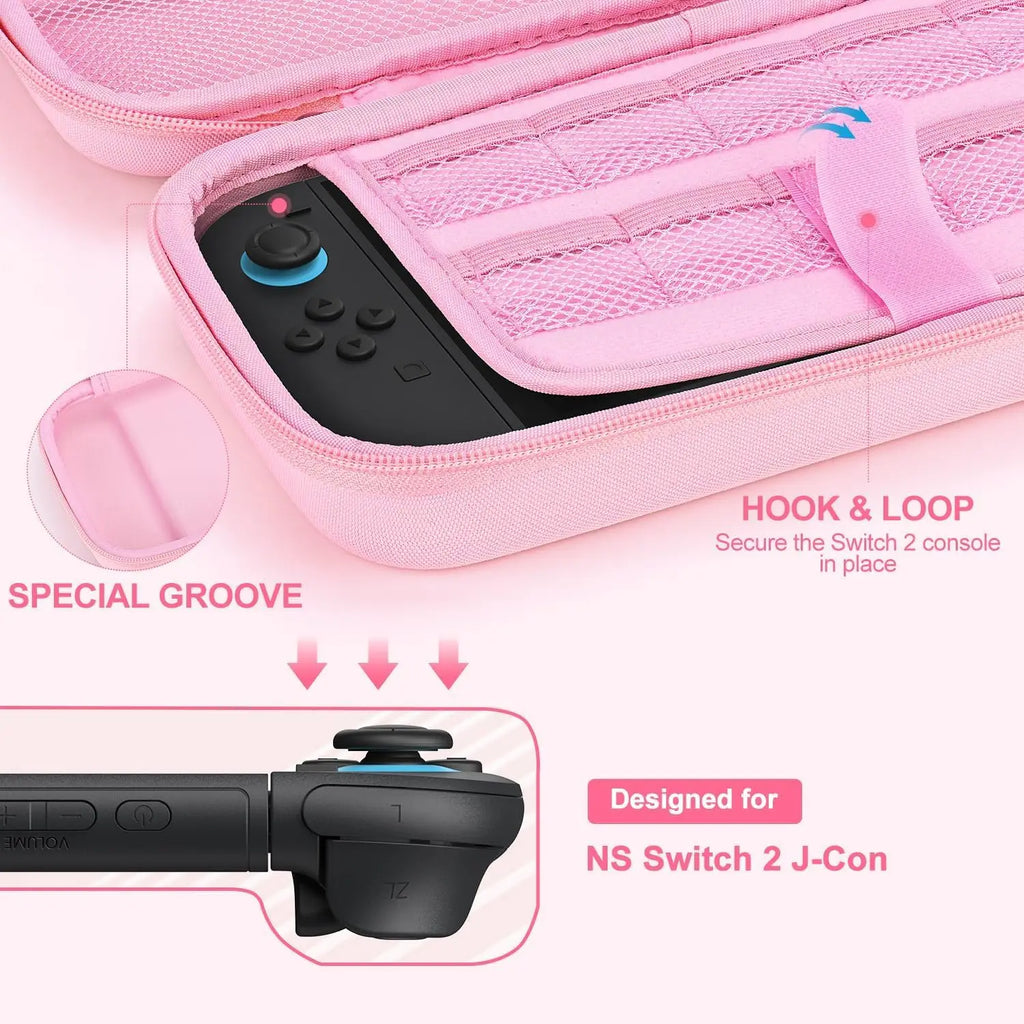 EVA Hard Shell Protective Case for Nintend Switch 2 - Shock Resistant, Waterproof, Portable Storage Bag with 19 Game Card Slots