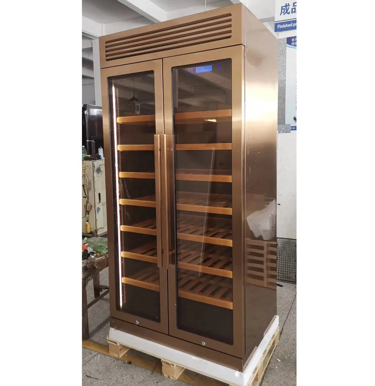 Two Door Compressor Wine Cooler Stainless Steel Beverage Fridge for Wine Champagne Bar Club Home Kitchen Party Storage Pro