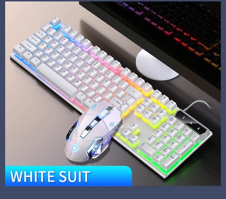 YINDIAO™ Wired Backlit Keyboard & Mouse Combo – Mechanical Feel, USB Ergonomic Gaming & Office Set | FlipStylez LLC®
