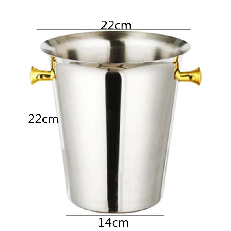 European Style Stainless Steel Ice Bucket Wedding Birthday Party Decoration Wine Beer Whisky Champagne Beverage Cooler