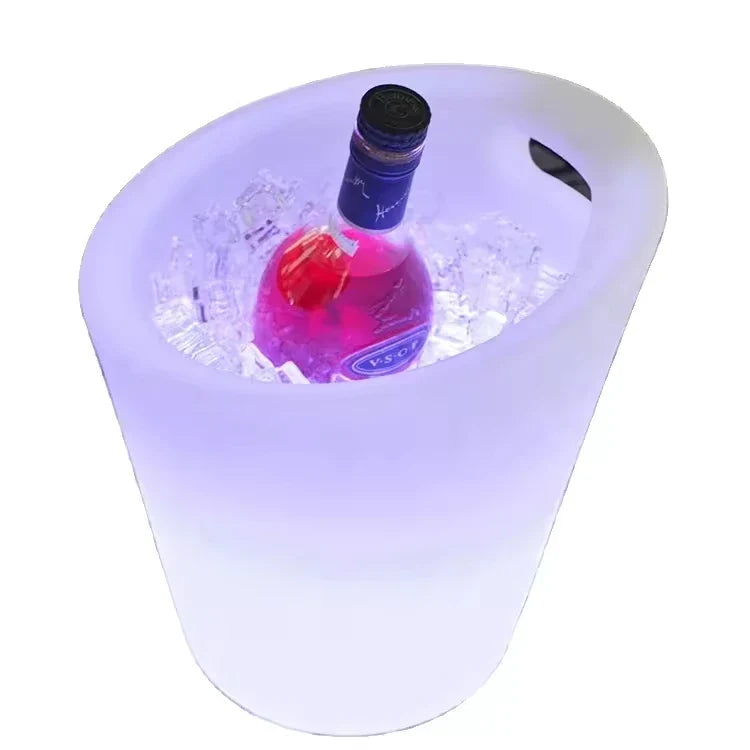 LED Light Up Ice Bucket 7 Colors Changing With Remote Control Handle For Bar KTV Beer Wine Cooler
