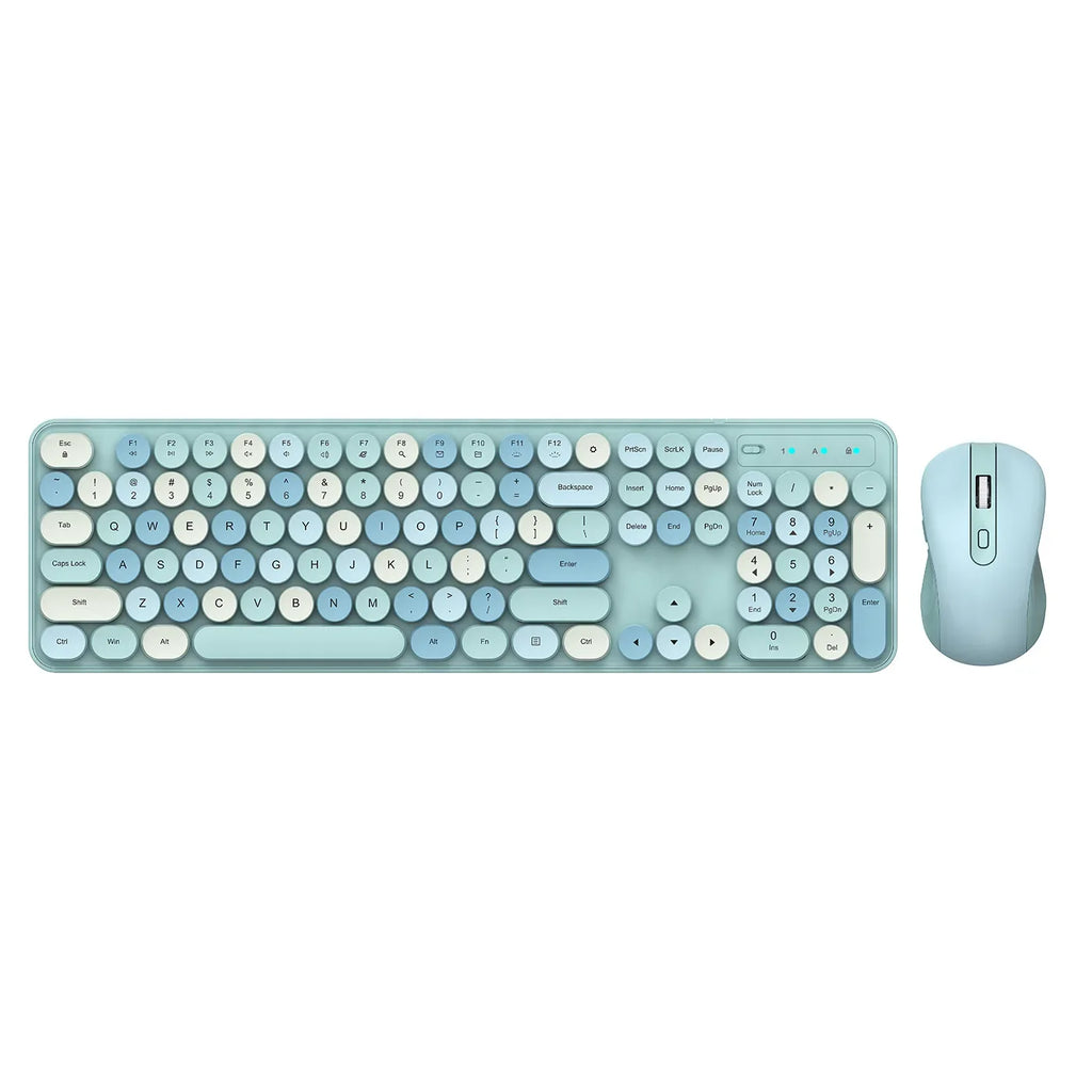 AEVYVKV™ Cute Retro Pink Wireless Keyboard & Mouse Set – Silent, 114 Keys, 2.4GHz, Waterproof, Aesthetic Desk | FlipStylez LLC®