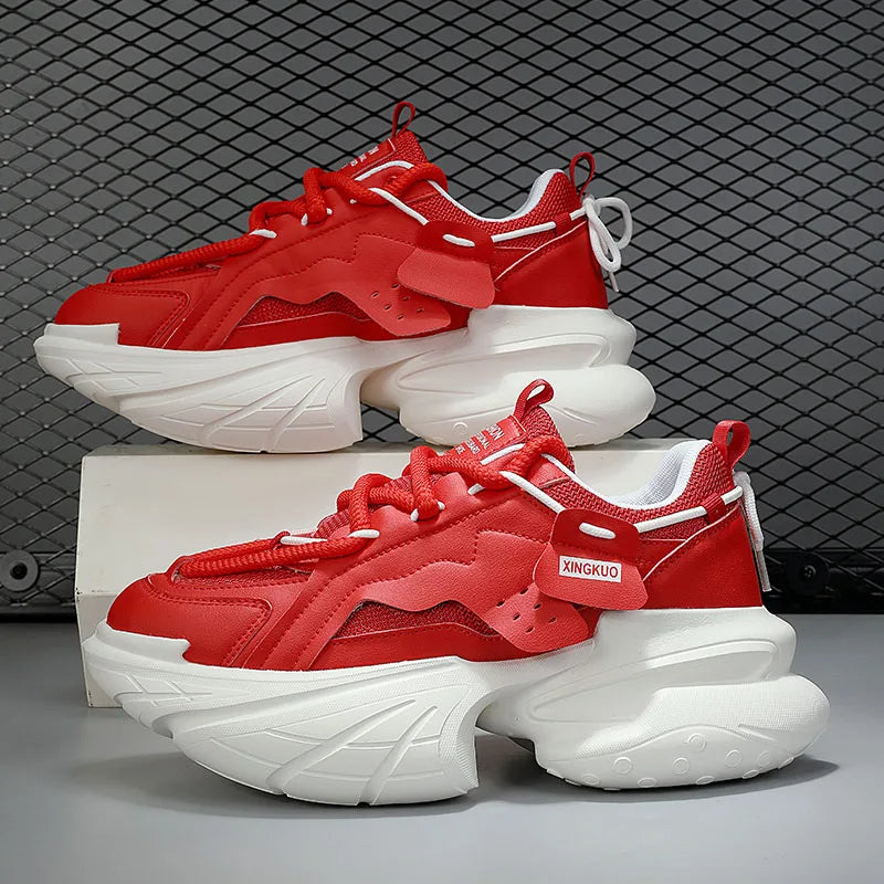 Brand Red Men Height Increasing Shoes Luxury Autumn Casual Sneakers