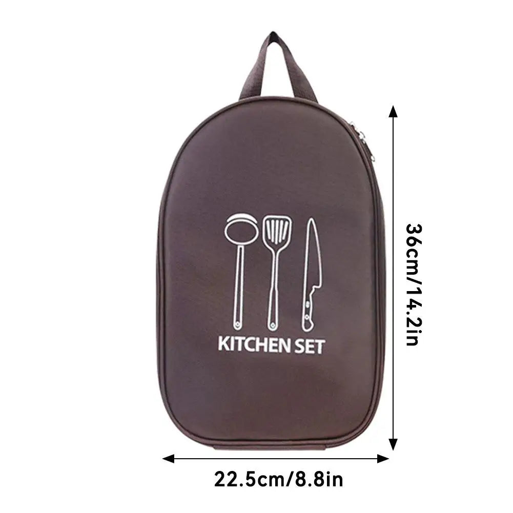 Camping Kitchen Utensil Organizer Bag, Waterproof Travel Storage Pouch