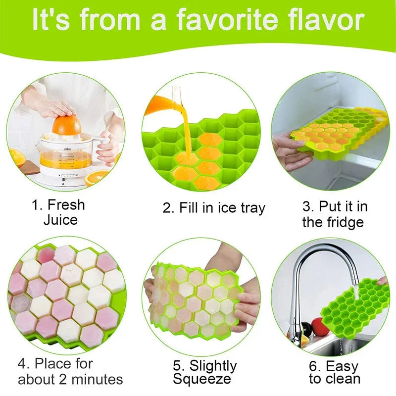 Ice Cube Maker Silicones Ice Mould Honeycomb Ice Cube Tray Magnum Silicone Mold Forms Food Grade Mold for Whiskey Cocktail