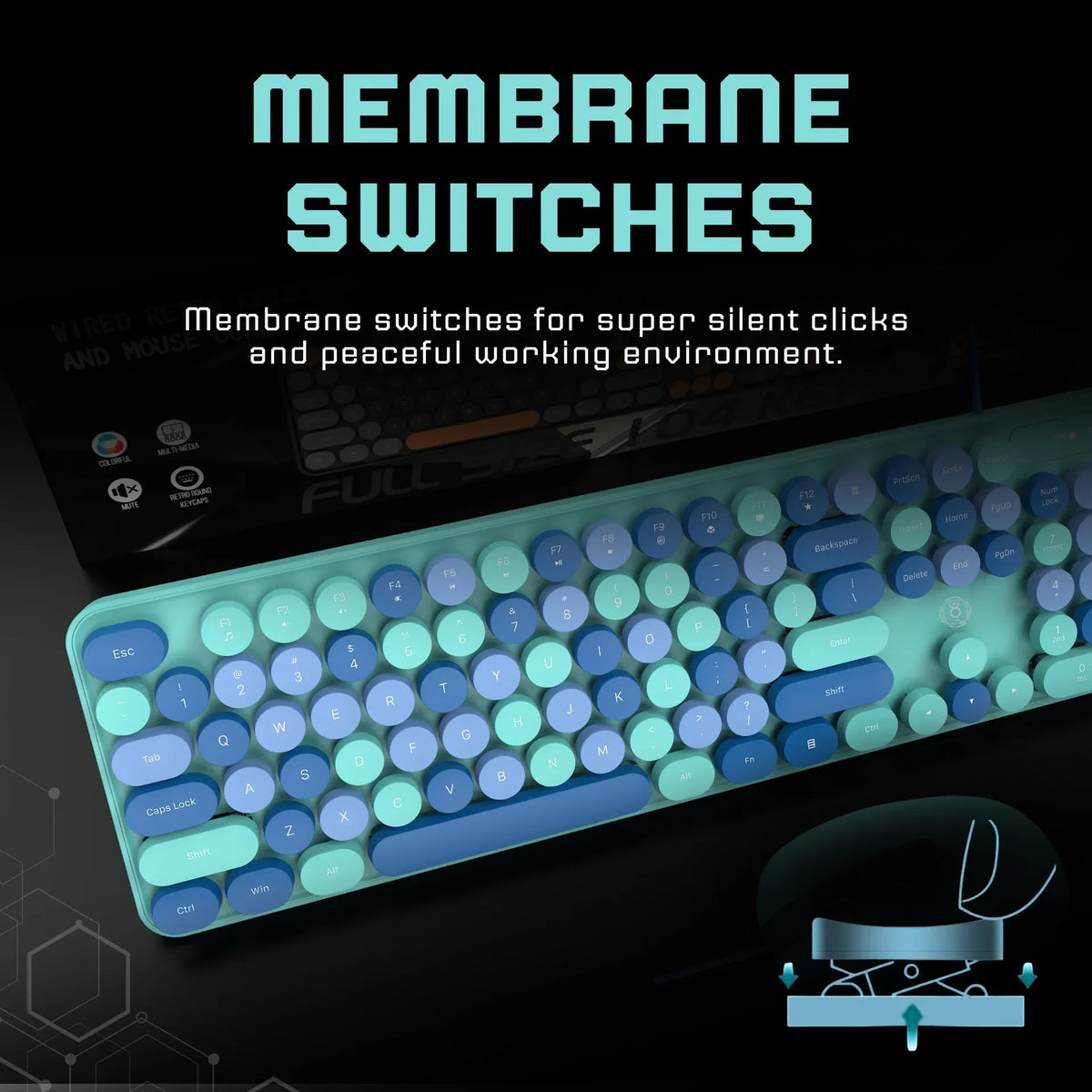 AEVYVKV™ Cute Retro Pink Wireless Keyboard & Mouse Set – Silent, 114 Keys, 2.4GHz, Waterproof, Aesthetic Desk | FlipStylez LLC®