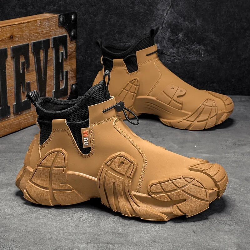 Men's New Casual Sports Shoes Breathable Anti-slip Wear-resistant High-top Outdoor Hiking Walking Men's Shoes Zapatillas Male