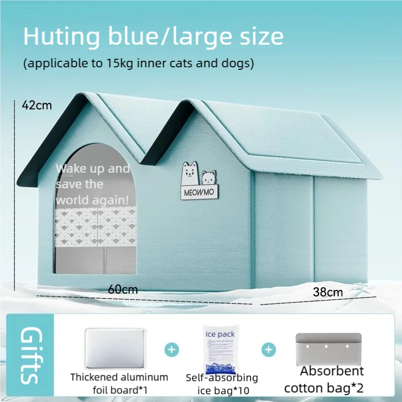 Cat Air Conditioning House with Frame Summer Cat Cooling House Cat Ice
