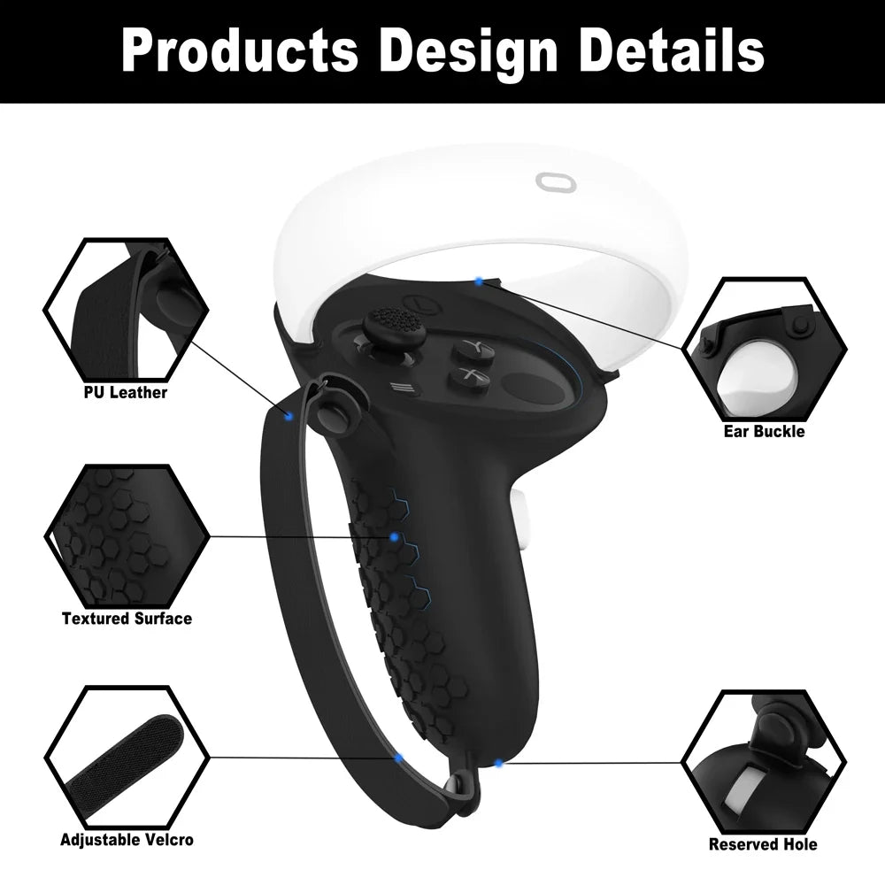 VR Protective Cover Elite Strap Head Strap Touch Controller Shell Case With Strap Handle Grip For Oculus Quest 2 Accessories