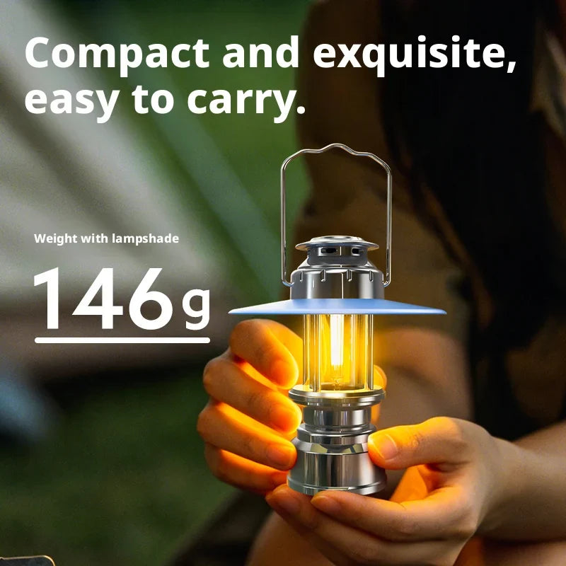 Camping Tent Vintage LED Lantern Portable Handheld Emergency Charging