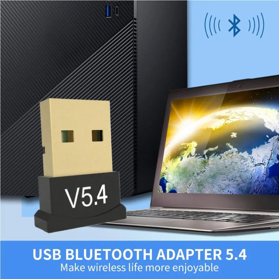 MnnWuu USB Bluetooth Adapter 5.4/5.3/5.0 – Wireless Dongle for PC Laptop | Connects 7 Devices | Plug & Play | FlipStylez LLC®