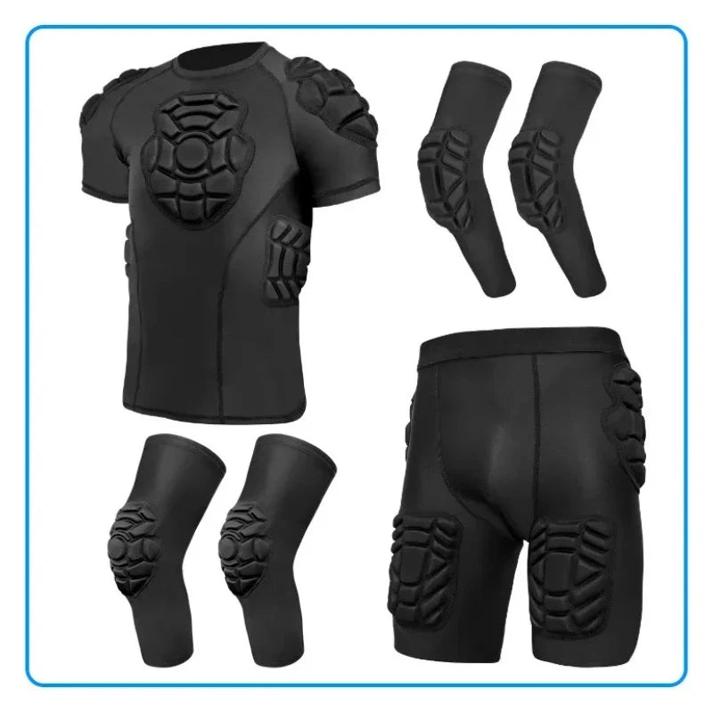 Impact Resistant Goalkeeper Clothing- Men's Compression Jersey & Shorts for Football Basketball Sports