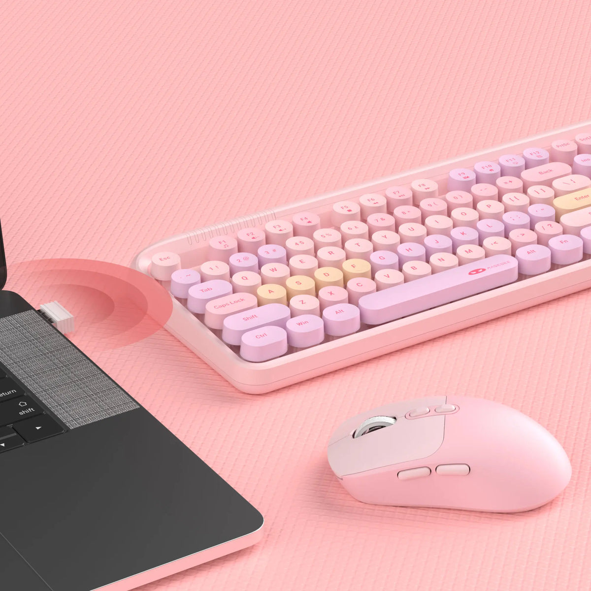 MageGee V920™ Wired Keyboard & Wireless Mouse Combo – 104 Keys, Ergonomic, FN Multimedia, 3-Level DPI, Power Saving, Green, Gray, Sky Blue, Purple & Pink | FlipStylez LLC®