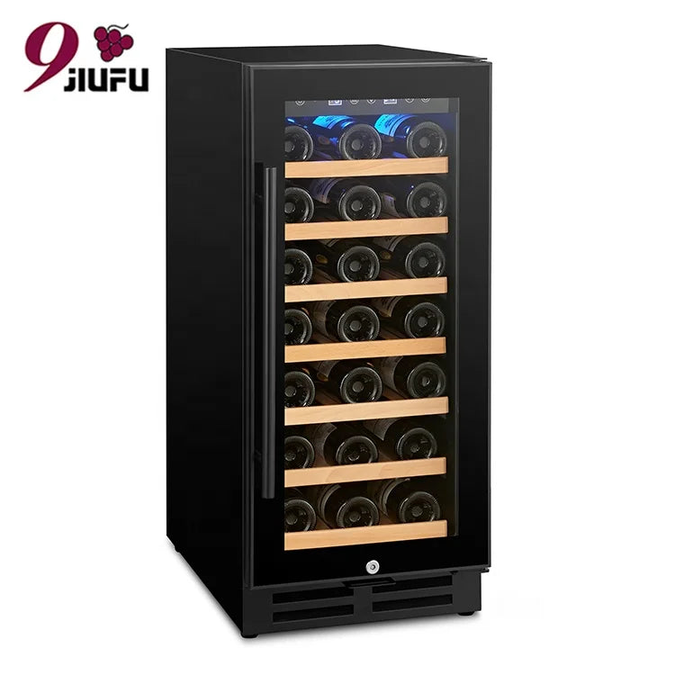 Top Rated Upright Compressor Wine Cooler 31 Bottles Beverage Fridge with CE for Europe Home Bar Kitchen Office Apartment