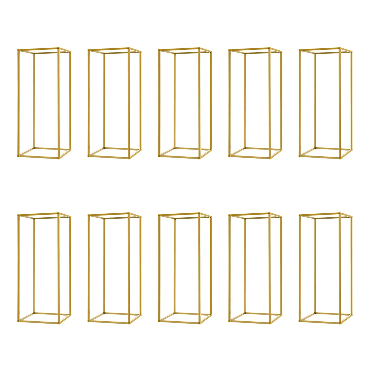 10pcs Wedding Flower Stand Set 23.62"h Gold Metal Column Rack Wedding