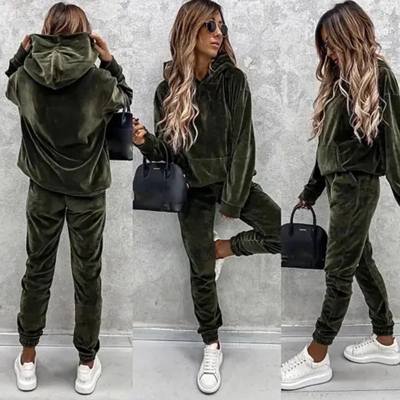 Autumn Winter Tracksuit Women Two Piece Set Oversized Hoodie