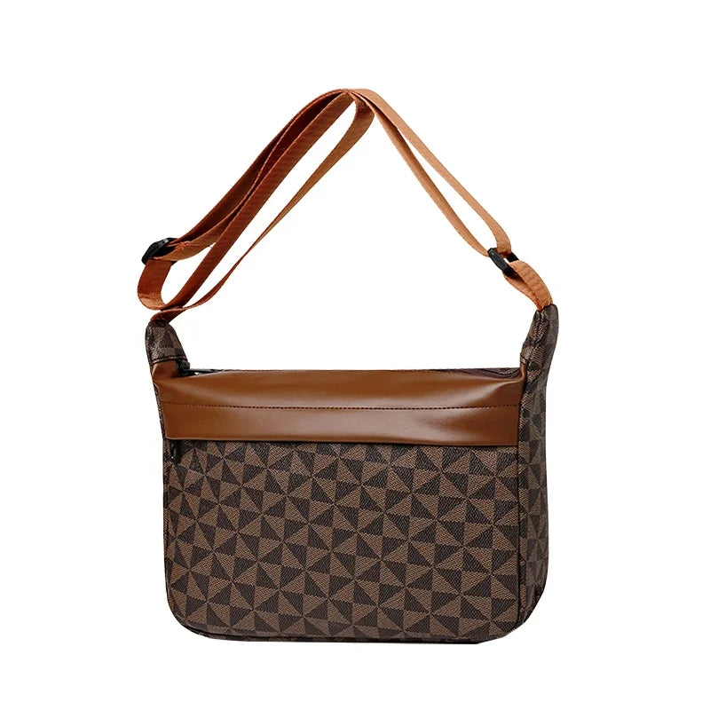 Neutral style bag with a combined design for men and women, suitable for travel. PU cross-body bag.