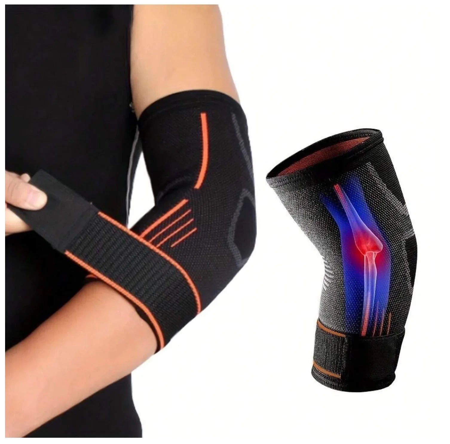 1pc/2pcs Nylon Elbow Compression Sleeve, Elastic Tennis Elbow Braces For Tendonitis, Arm Supports Golfer Elbow Support