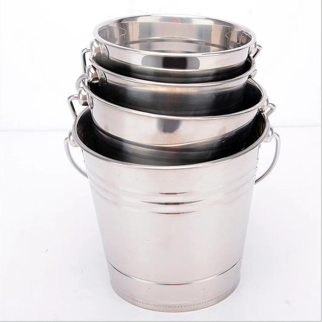 Stainless Steel Ice Bucket Champagne Wine Beer Cooler with Handle for Home Kitchen Party Bar Portable 1.5L/2L/2.5L /2.8L