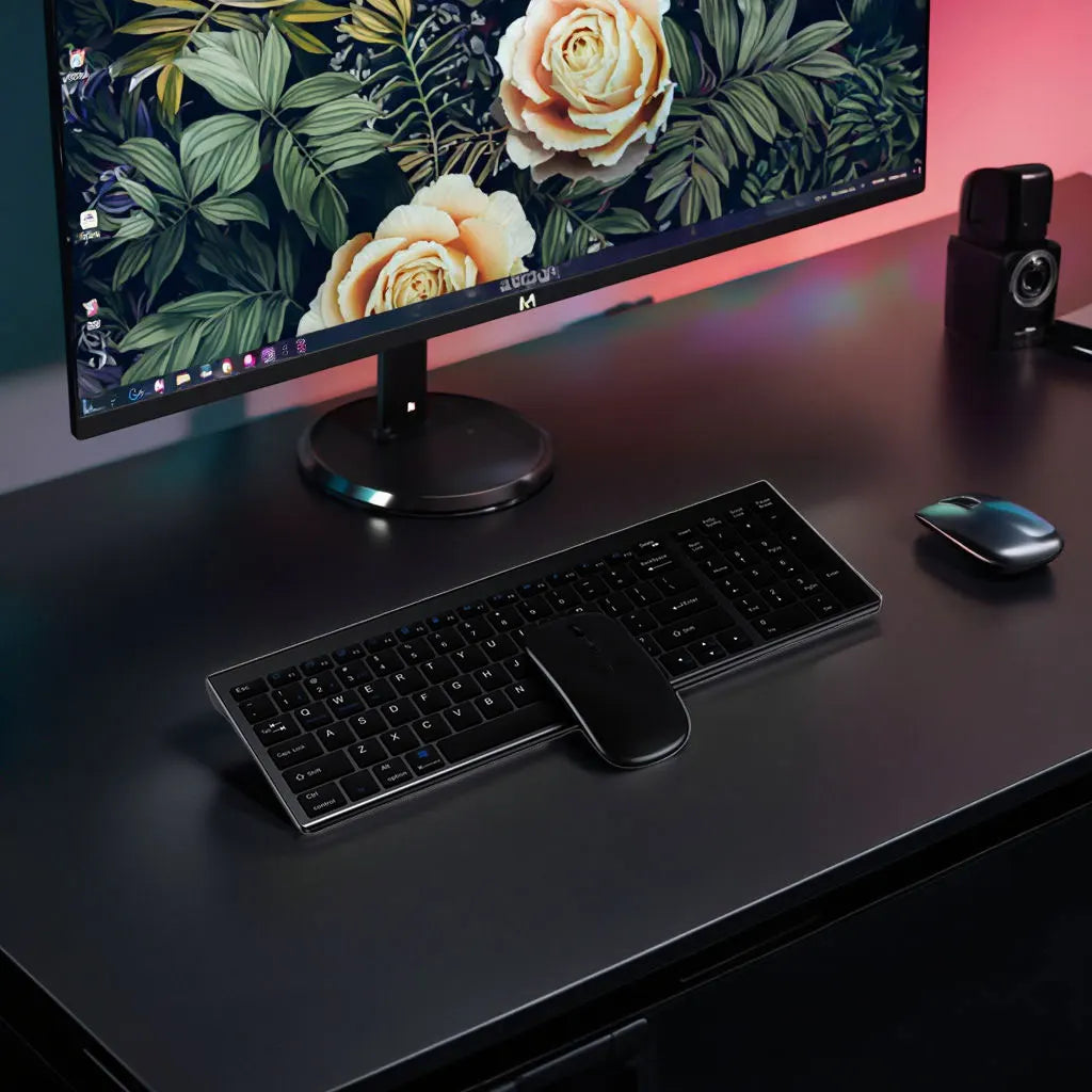 T.F.SKYWINDINTL™ Ultra-Slim Business Wireless Keyboard & Mouse Set – 2.4GHz, Rechargeable, Waterproof, USB, Office & PC Laptops, Type-A & Type-B | FlipStylez LLC®