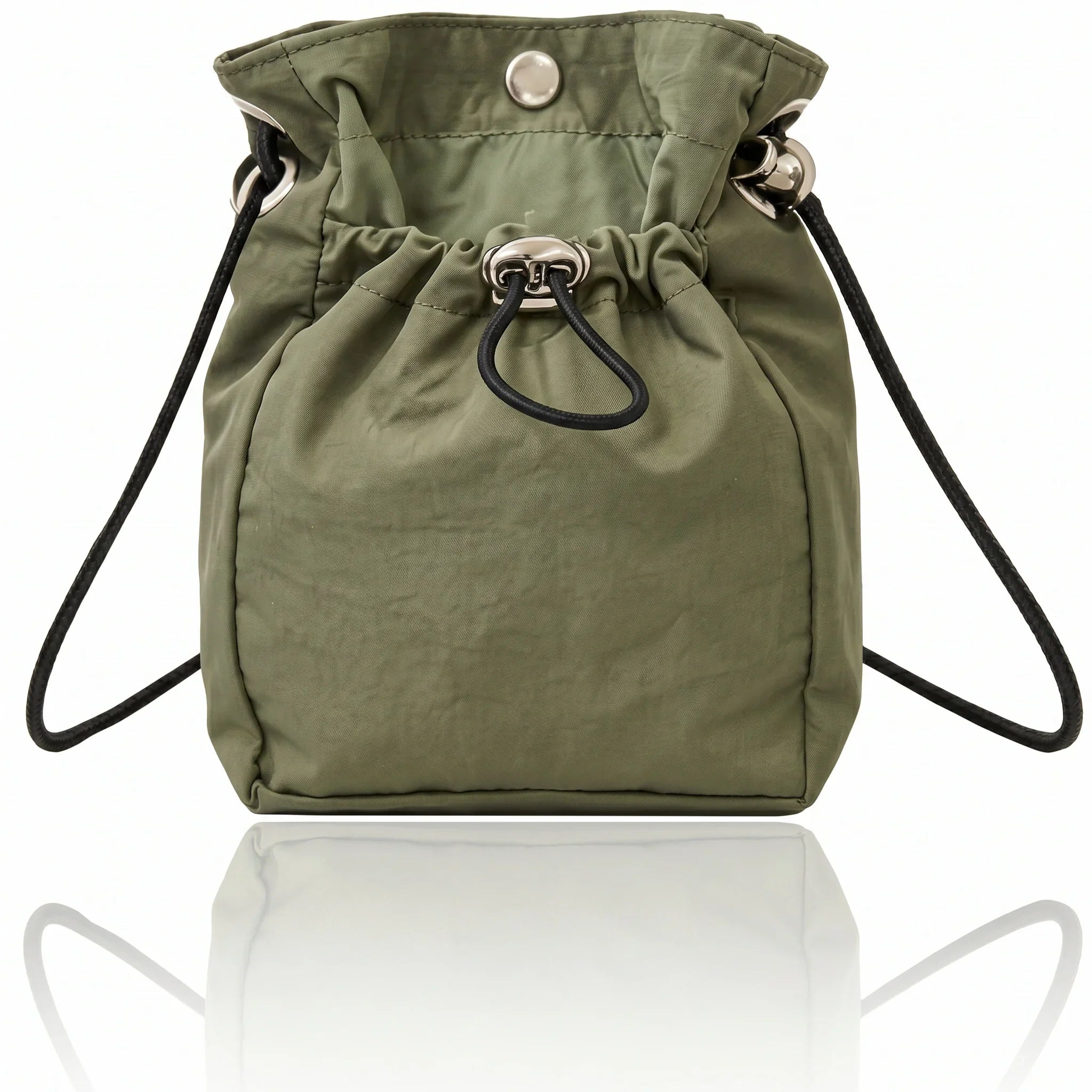 Unisex Lightweight Waterproof Nylon Drawstring Crossbody Bag Mini Dual Closure Adjustable Phone Shoulder Purse Travel Sling Bag