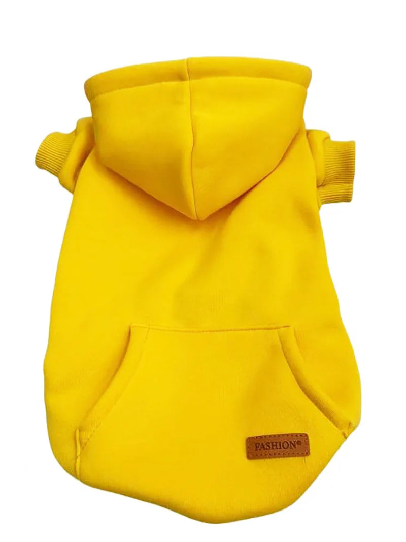 Fleece-Lined Dog Pullover Hoodie | Cozy Cotton Sweater for Small Dogs & Cats | Cold Weather Outfit