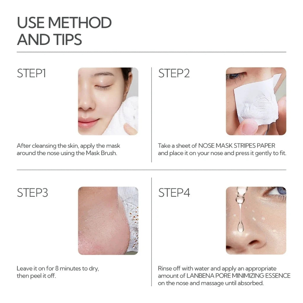 LANBENA Blackhead Removing Nose Strips and Pore Minimizing Serum Set Nose Mask