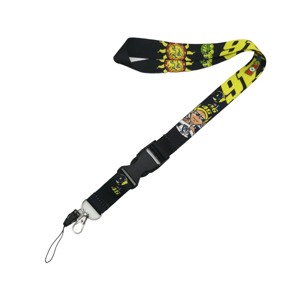 Car Motorcycle JDM Cultural Keychain Buckle Lanyard Employee's Card ID Mobile Phone Keyring Hanging Neck Lanyard Quick Release