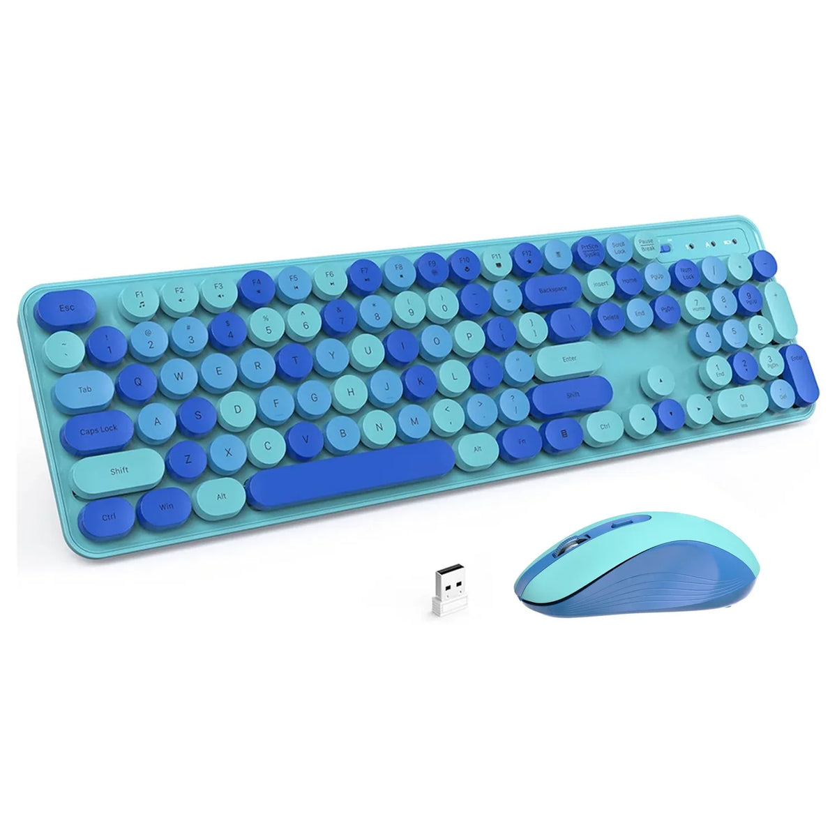 AEVYVKV™ Cute Retro Pink Wireless Keyboard & Mouse Set – Silent, 114 Keys, 2.4GHz, Waterproof, Aesthetic Desk | FlipStylez LLC®