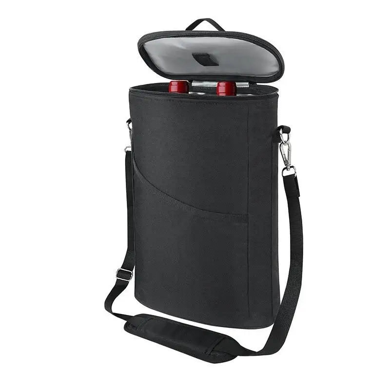 -Wine Bottle Bag Soft Cooler Wine Bottle Insulated Bag For Wine Thermal Outdoor Bag For Travel Carrier Tote Wine Glass