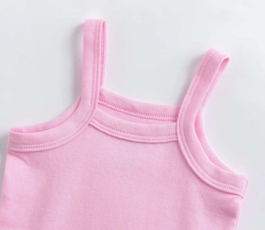 Summer 0-48M Baby Girl Clothes  Cotton Material Vest Baby Jumpsuit Solid Color Soft And Comfortable Newborn Baby Bodysuit