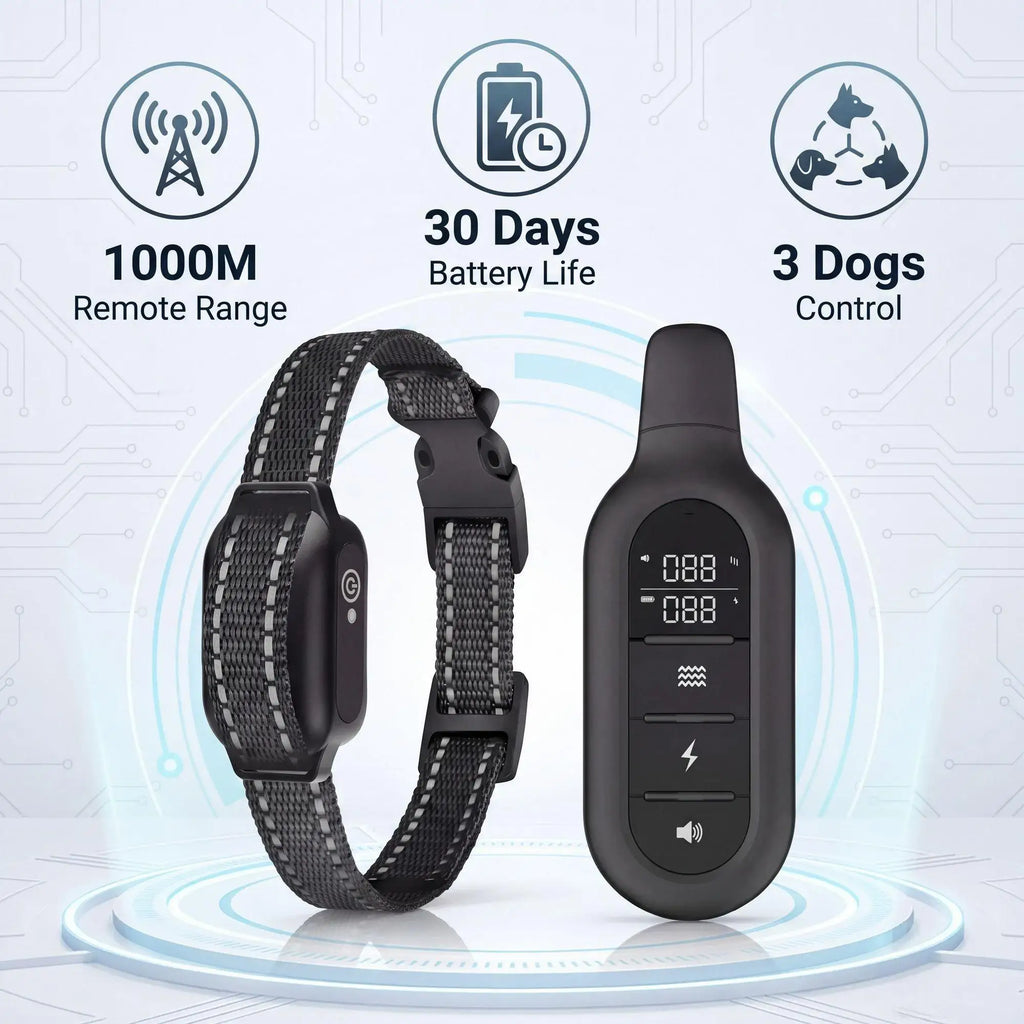 1000m Dog Training Collar Remote Control, Waterproof Rechargeable Dog