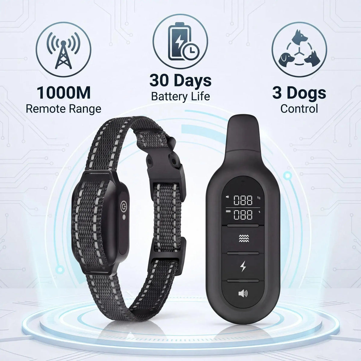 1000m Dog Training Collar Remote Control, Waterproof Rechargeable Dog