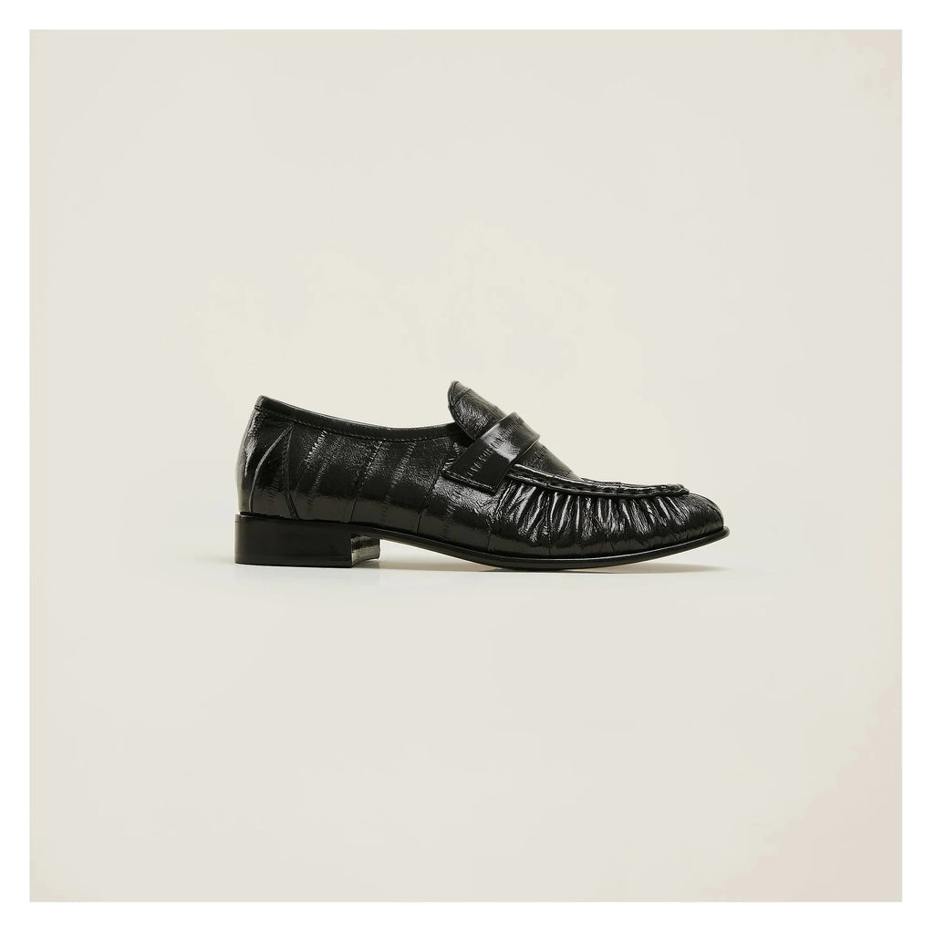 100% Genuine Eel Skin Flat Shoes Trendy Style High-End Good-Looking All-Matching Comfortable Refined and Simple  A40101