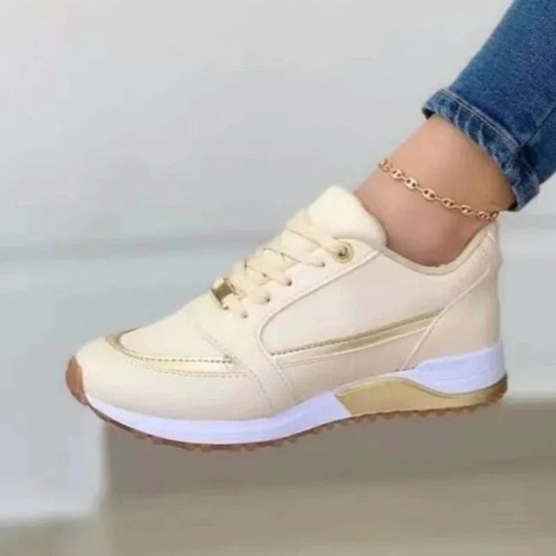 Women's Mesh Sneakers Patchwork Lace Up Flat Shoes for Women