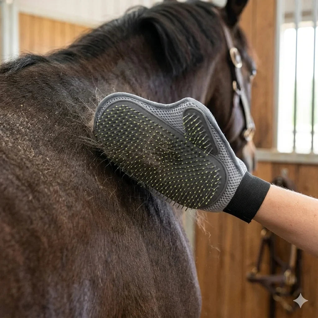 1pc Horse Brush Gloves  Breathable and Deep Cleaning- Suitable for  Equestrian Enthusiasts Firm Fit  Pet Care Tool Summer