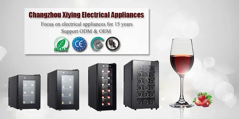 46L Freestanding Wine Cooler Refrigerator 20-Bottle Wine Cabinet Fridge for House hold or Hotel Use Electric Power Source