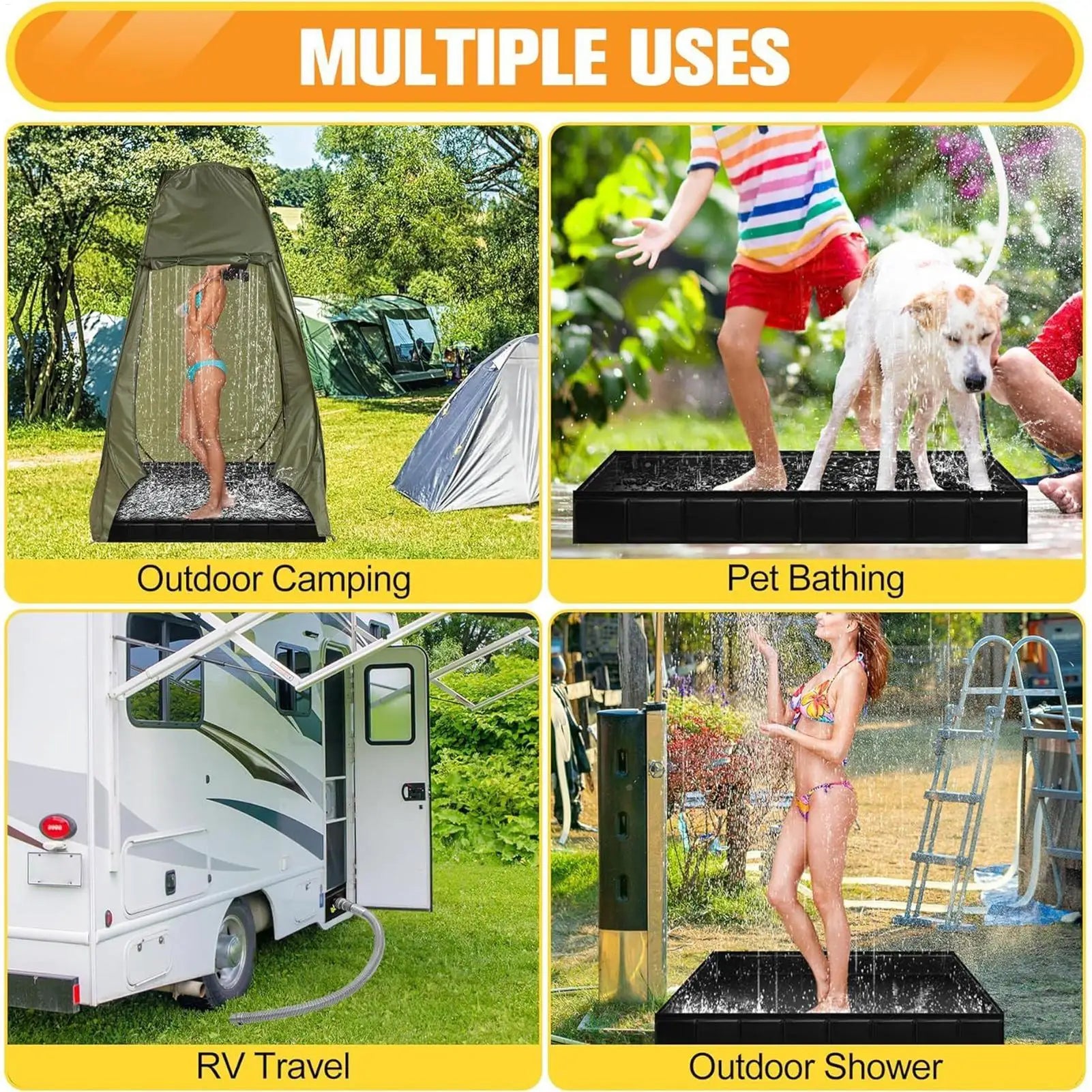 Camping Shower Tent Floor Base Outdoor Tent Shower Tray Folding Shower
