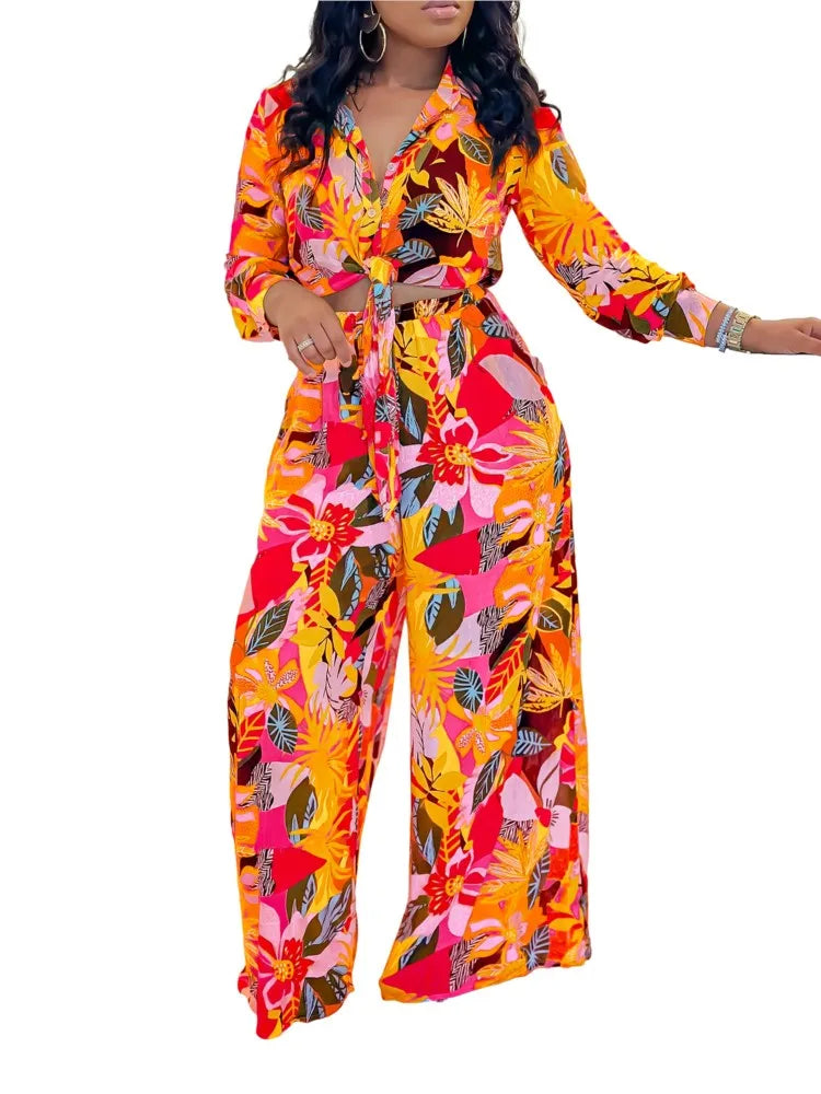 Spring Summer New Long Sleeved Printed Suit for Women Fashion Lapel