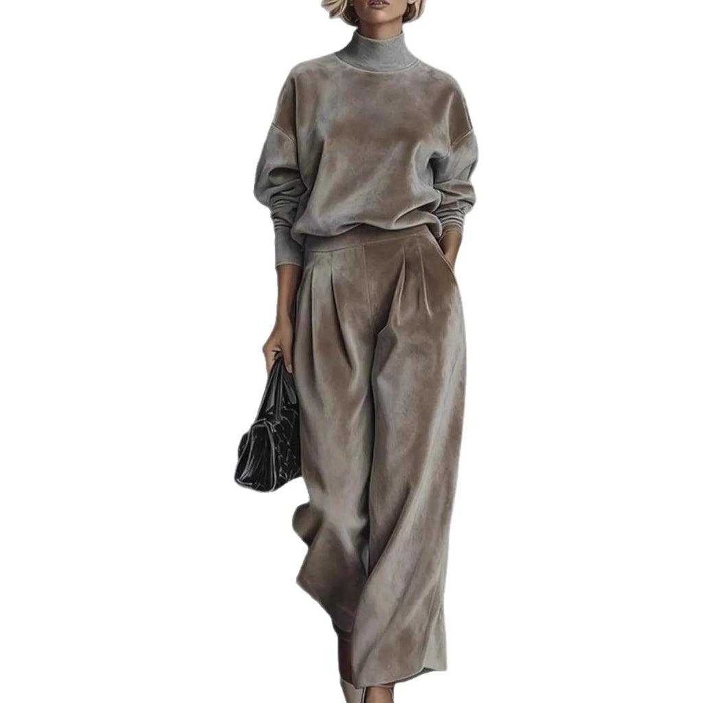 2 Pieces Women's Sets Spring Autumn Pullover Suit Long Sleeve Tops and