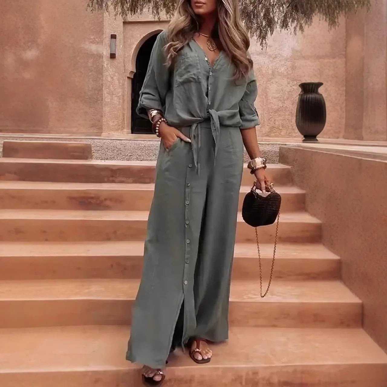 New Fashion Casual Irregular Two-Piece Sets Loose Short-Sleeved