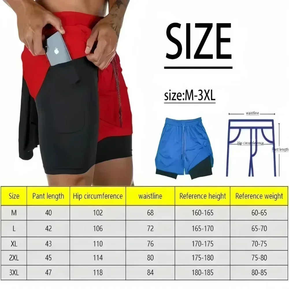 Dragon Ball Goku Anime Gym Shorts Men Double-layer 2-in-1 Sports Pants New Summer Japanese Cartoon Print Beach Pants Streetwear