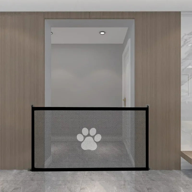 Pet Dog Barrier Fences Portable Folding Breathable Mesh Pet Safety Gate Isolated Networks Doorways Staircases Dog Fences