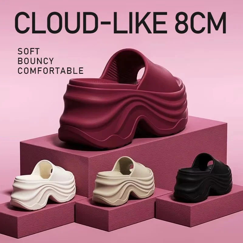 Women's outer wear height-increasing thick-soled EVA anti-slip sandals fashionable women's high-heeled slippers