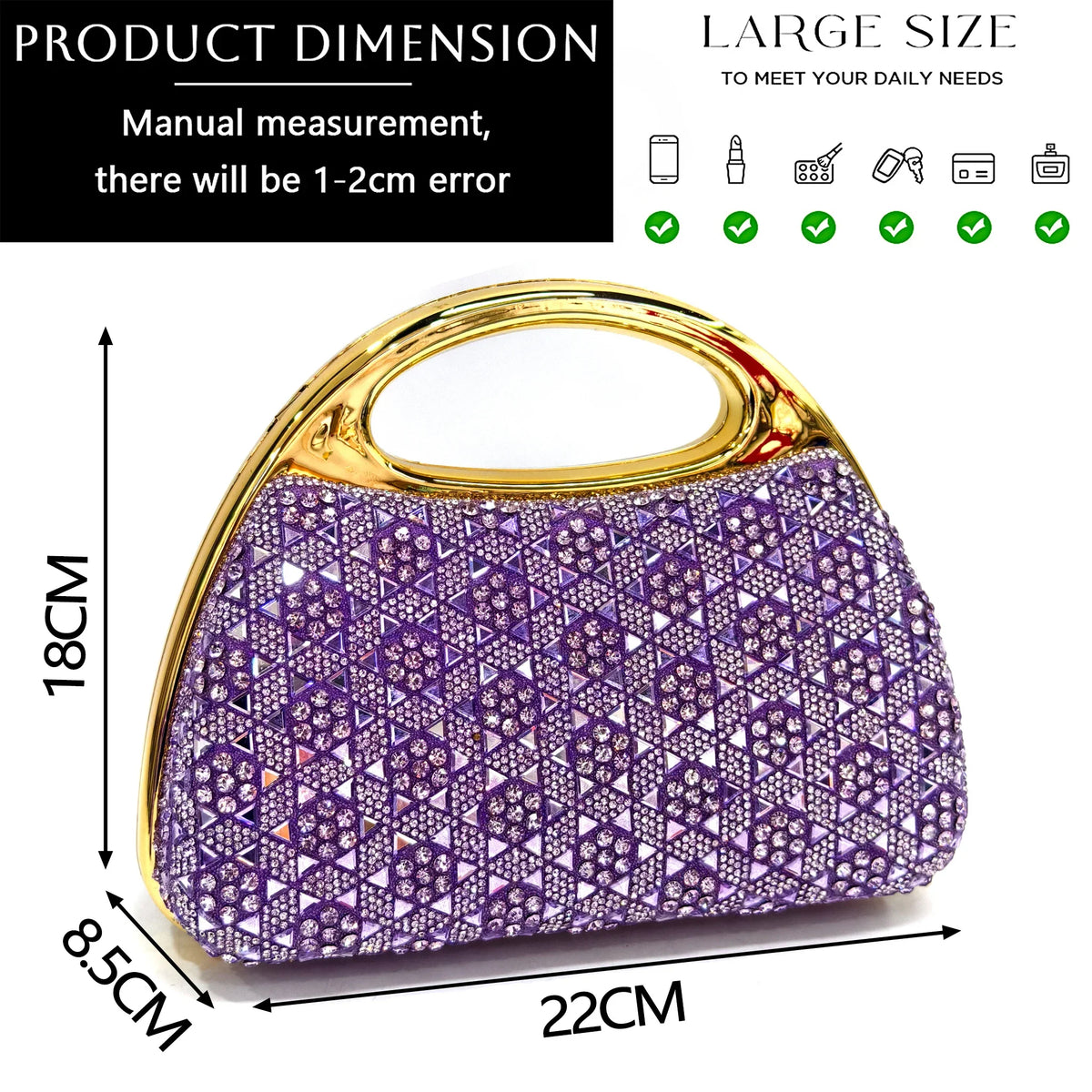 Chic Light Purple Rhinestone Peep-Toe High Heel Sandals and Bag Set for Women –Elegant Italian Party Shoes Perfect for Weddings