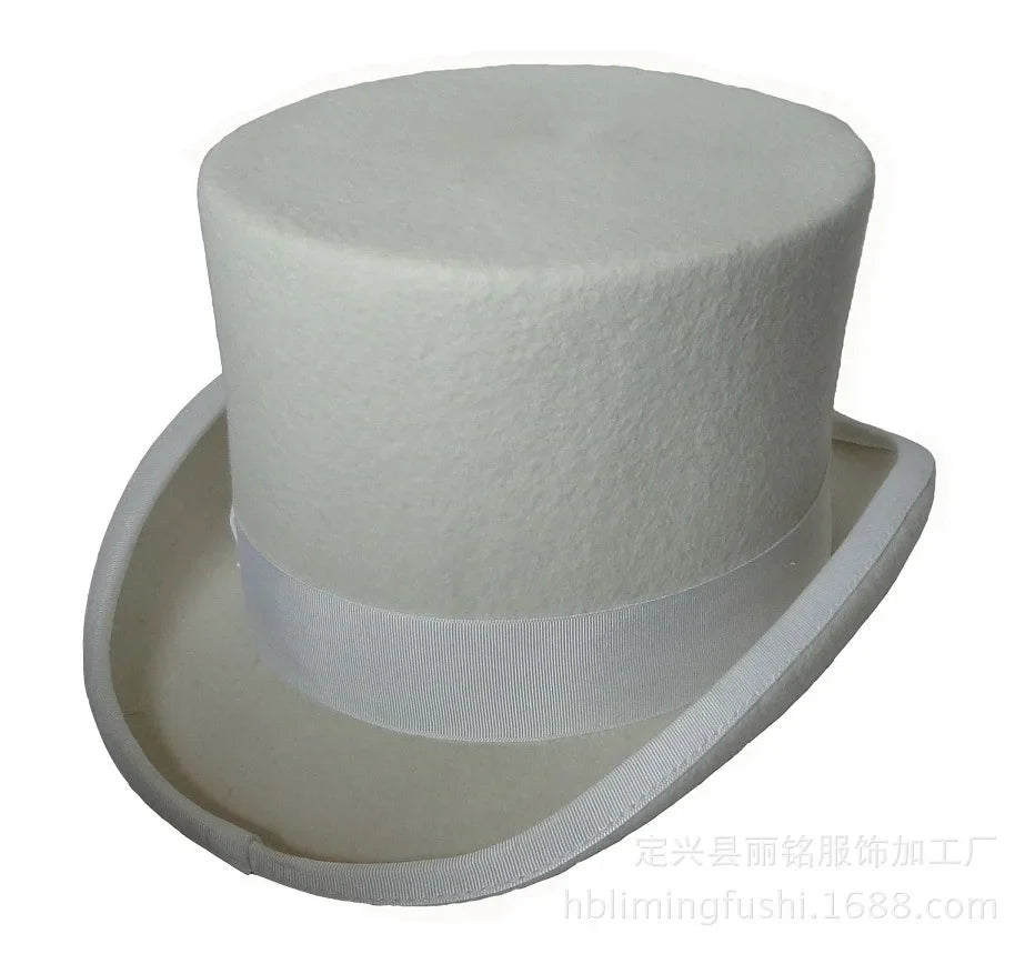 100% Wool Magic Top Hat & President Derby, Felt Jazz Cap & Equestrian Style, Gentleman Formal Hat Collection