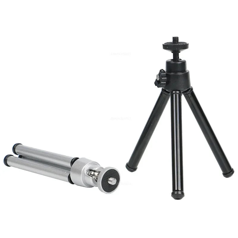 Mini Flexible Tripod 2 Section Stand Holder for Projector Camera Aluminum Alloy Desktop Tripod for Mobile Phone