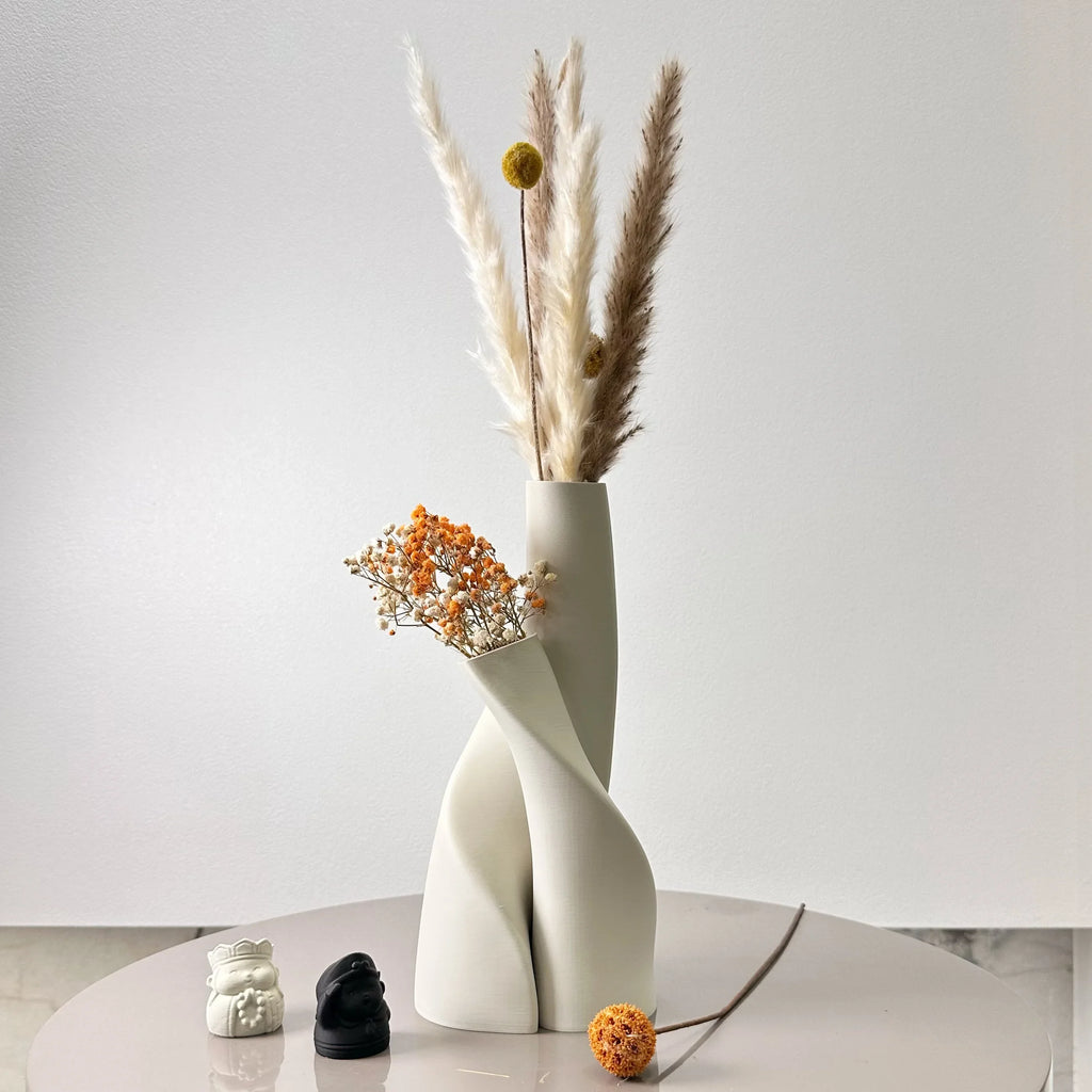 2 Piece Set of Special-Shaped Double Vase, Creative Dried Flower Vase