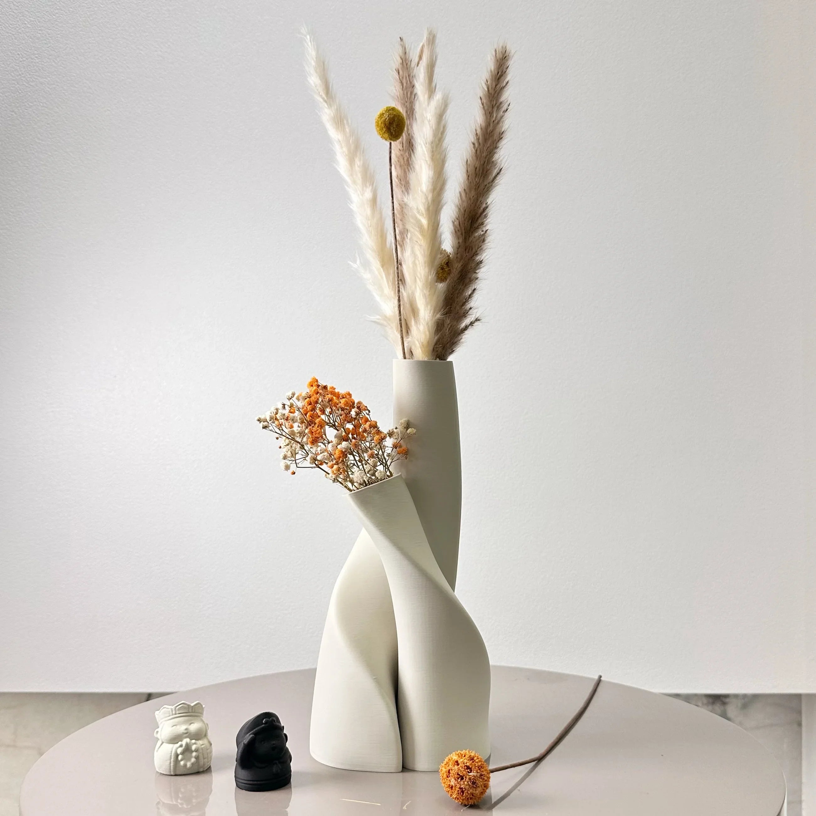 2 Piece Set of Special-Shaped Double Vase, Creative Dried Flower Vase