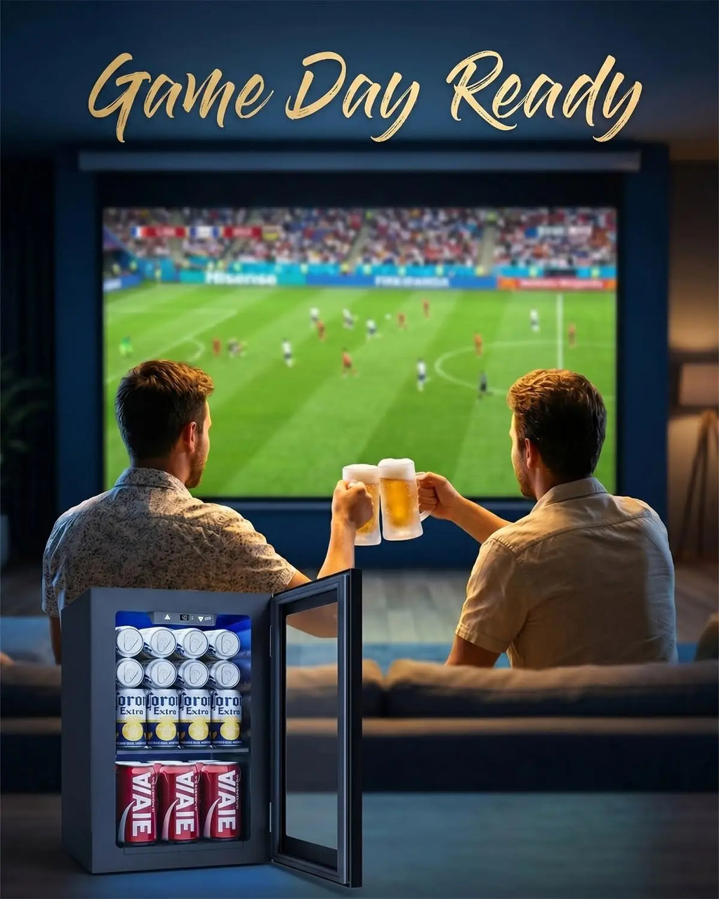 24 Cans Beverage Refrigerator Cooler - Mini Fridge with Digital Temperature Control, Soda Wine Beer Drink Fridge -, Custom